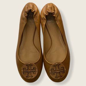 Tory Burch Tan Reva Ballet Flats